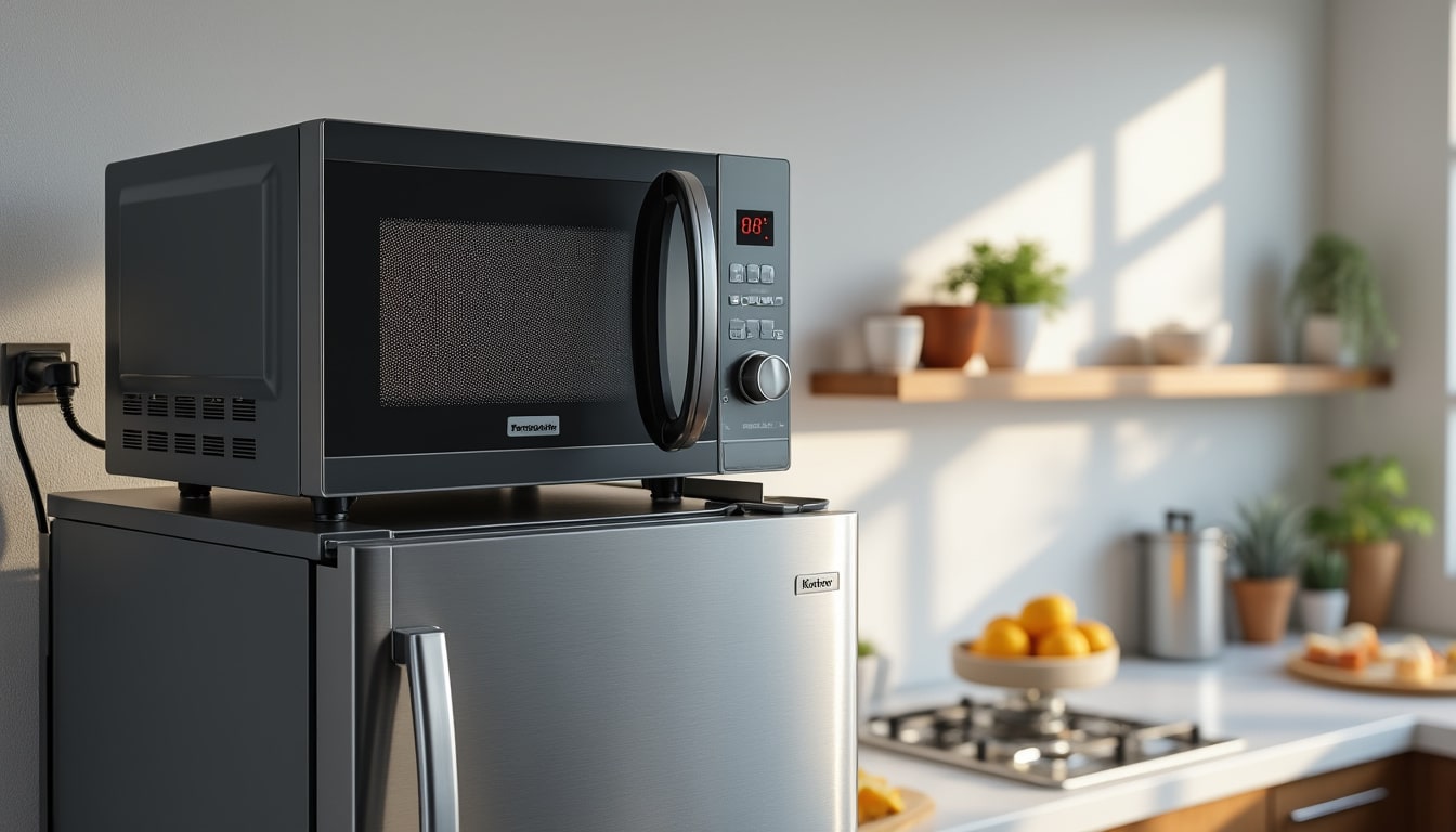 Poser un micro-ondes sur un réfrigérateur : les précautions